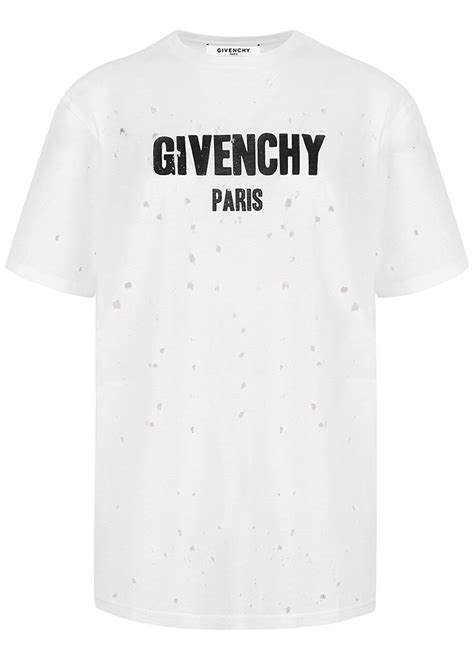 givenchy paris white shirt|Givenchy t shirt with holes.